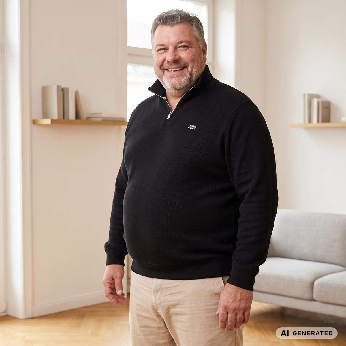 LACOSTE Sweatshirt aus Biobaumwolle schwarz