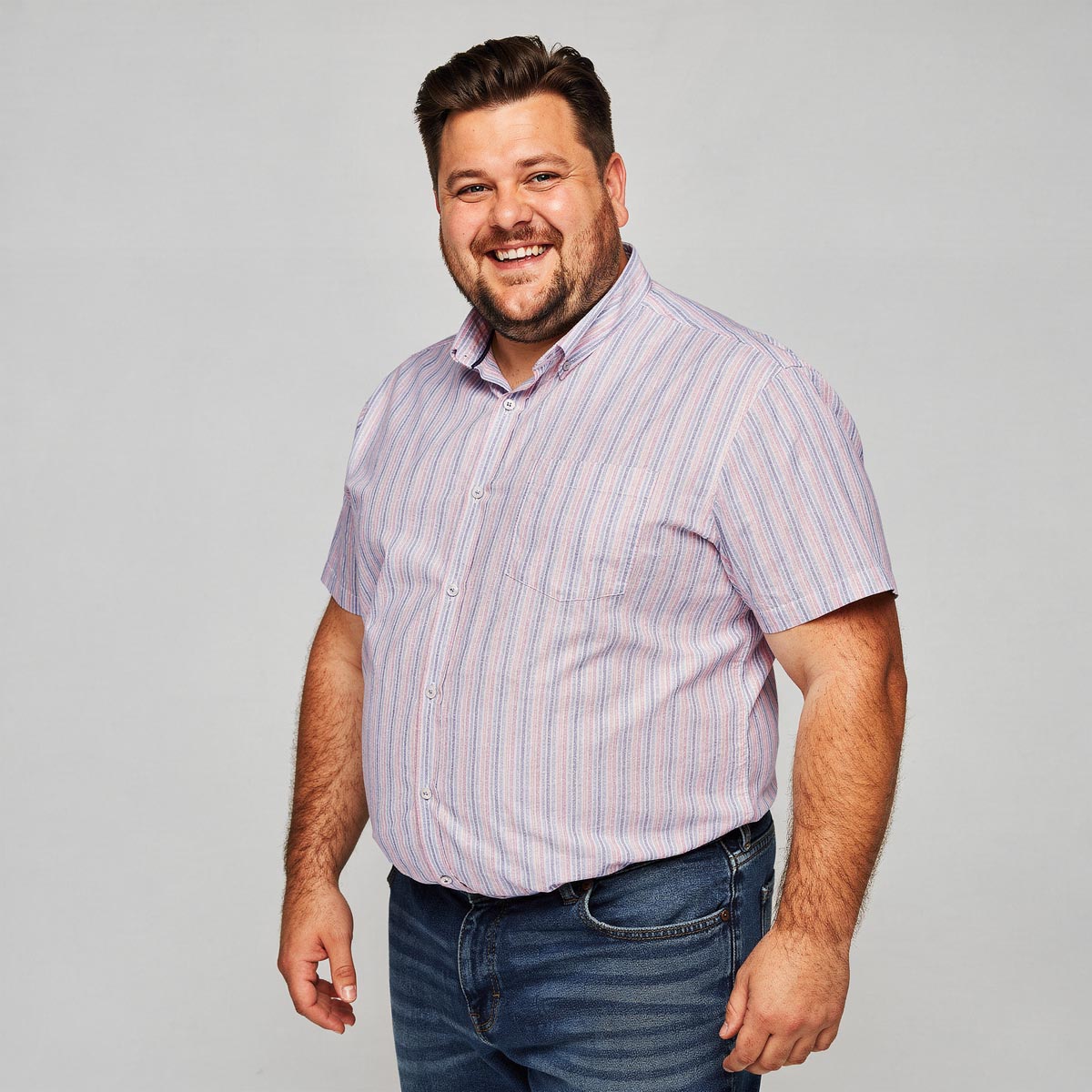 Pfundskerl Freizeithemd mit Leinen hellblau