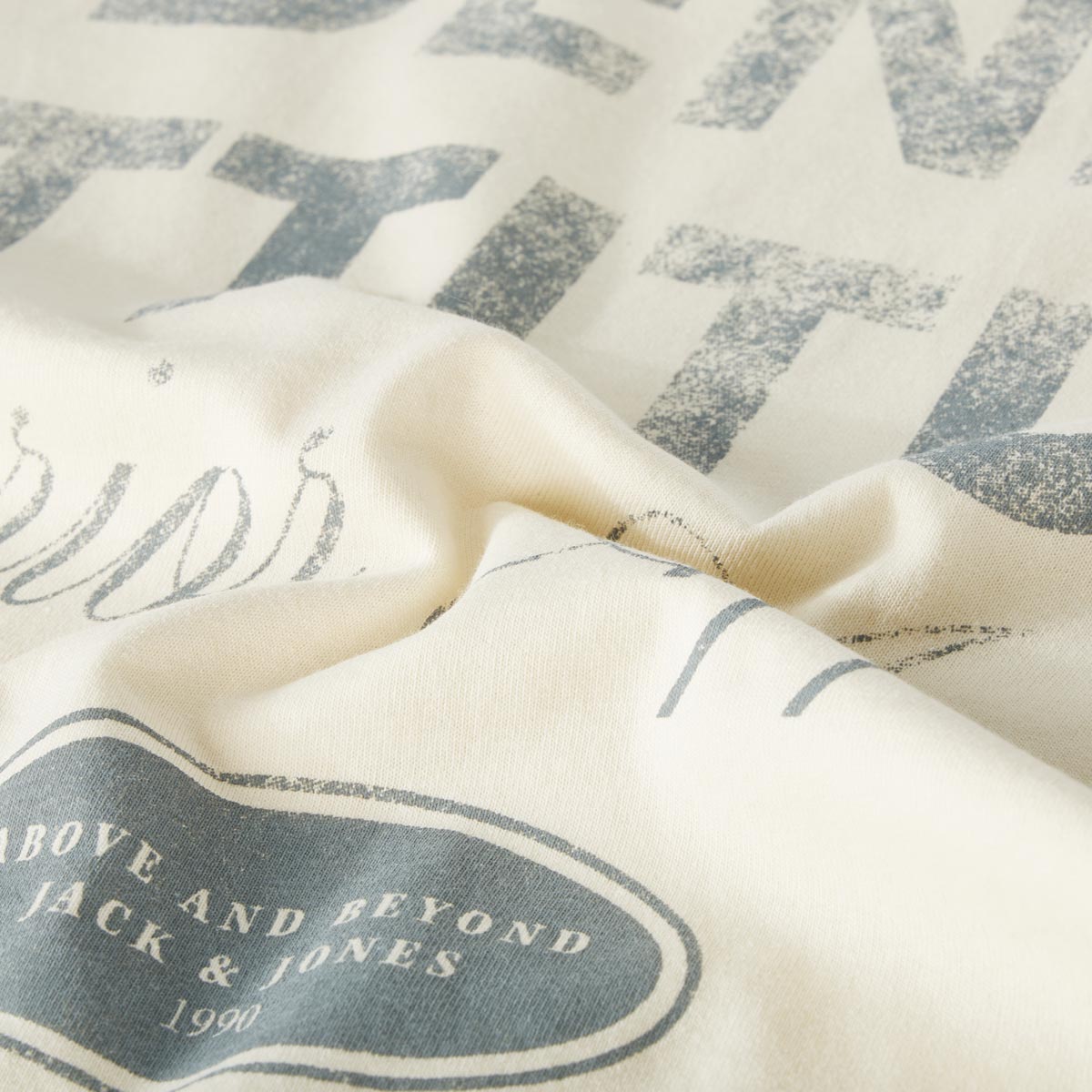 Jack&Jones T-Shirt mit Print auf Vorder- und Rückseite cremeweiß