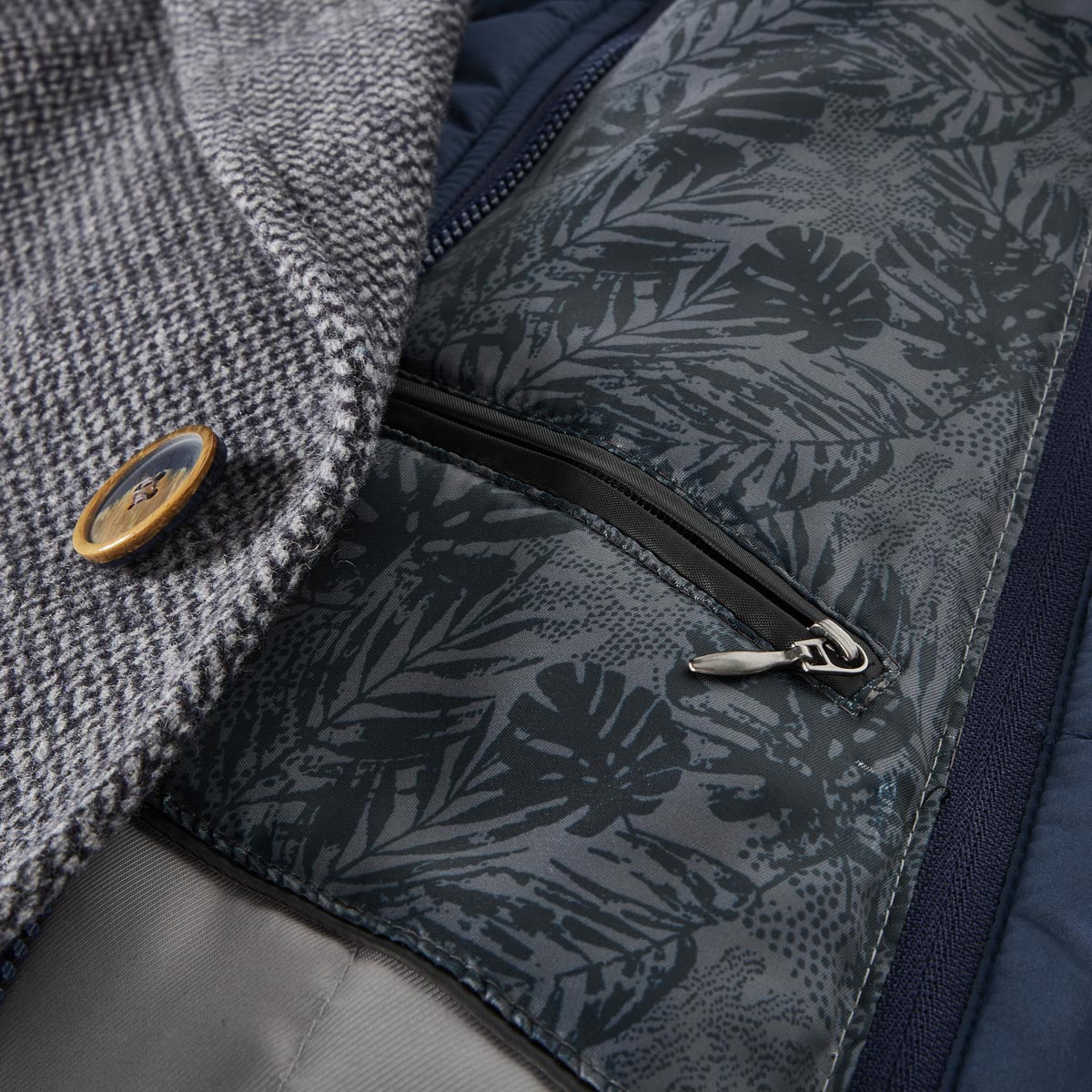 Weis Wollmantel mit heraustrennbarem Westeneinsatz anthrazit