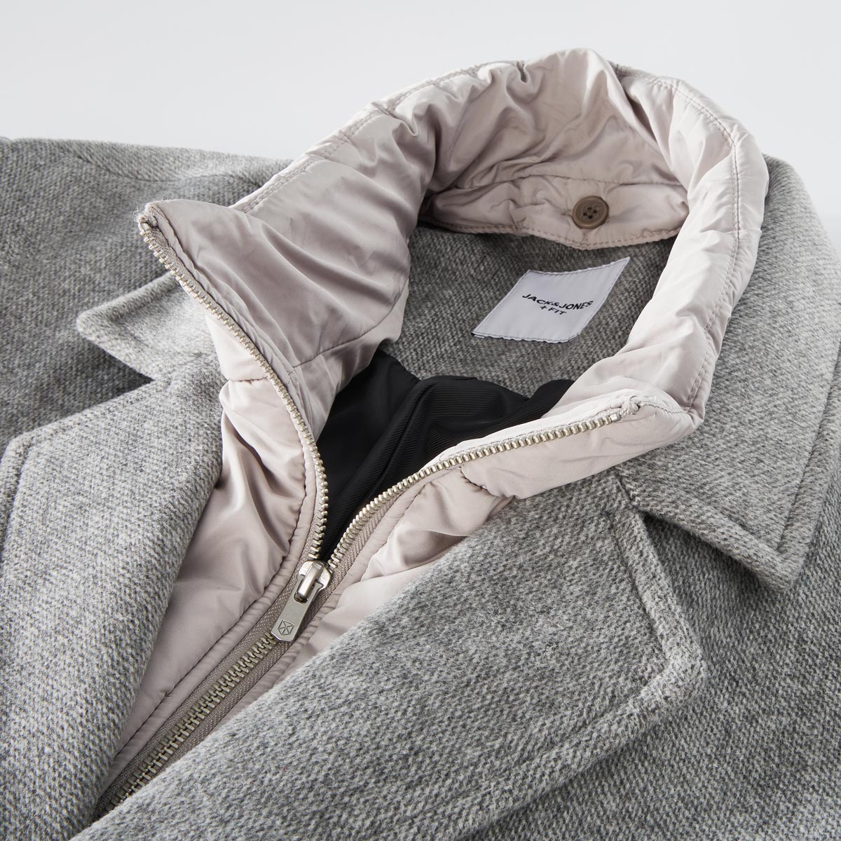 Jack&Jones Kurzmantel mit heraustrennbarem Westeneinsatz grau