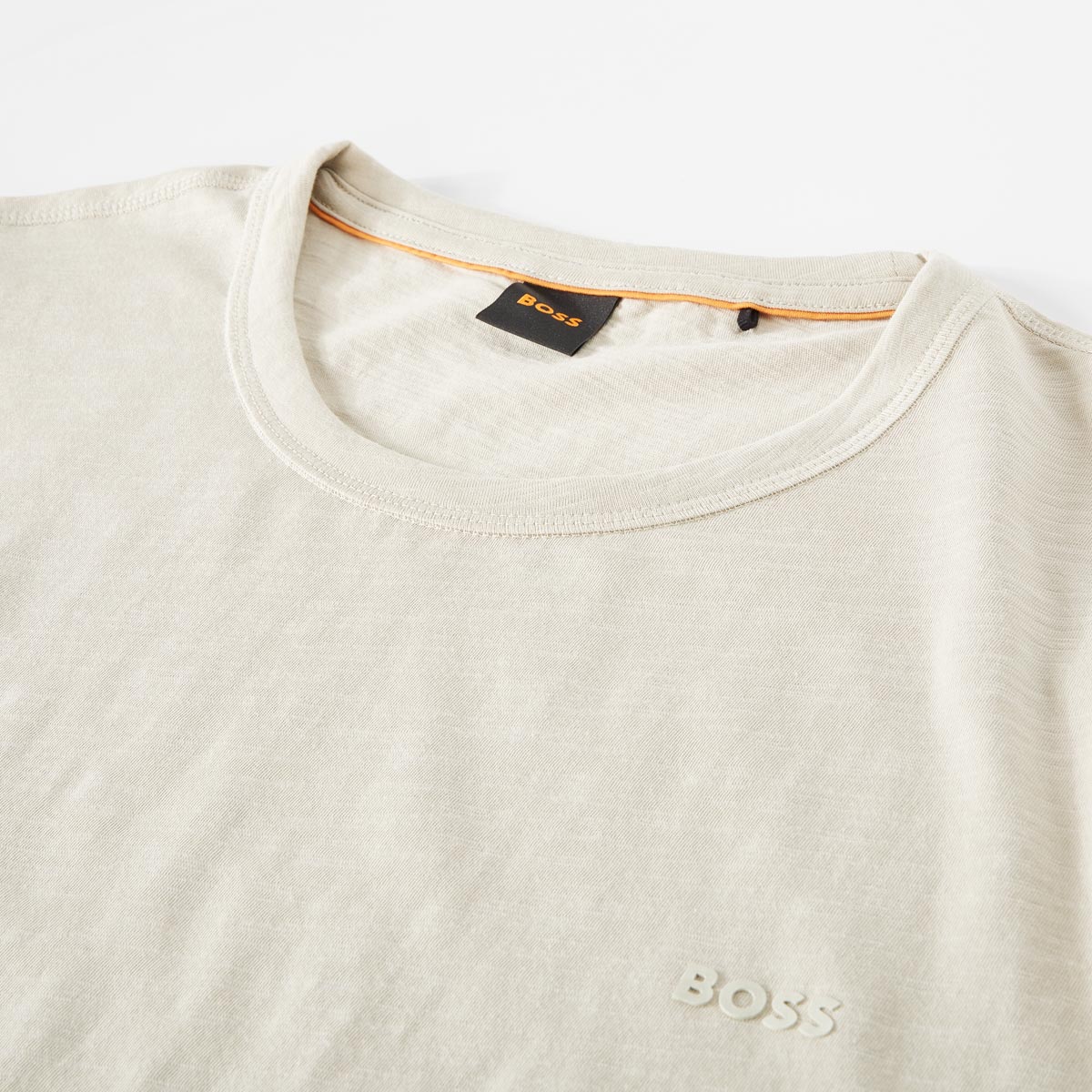 BOSS Basic T-Shirt aus Biobaumwolle beige