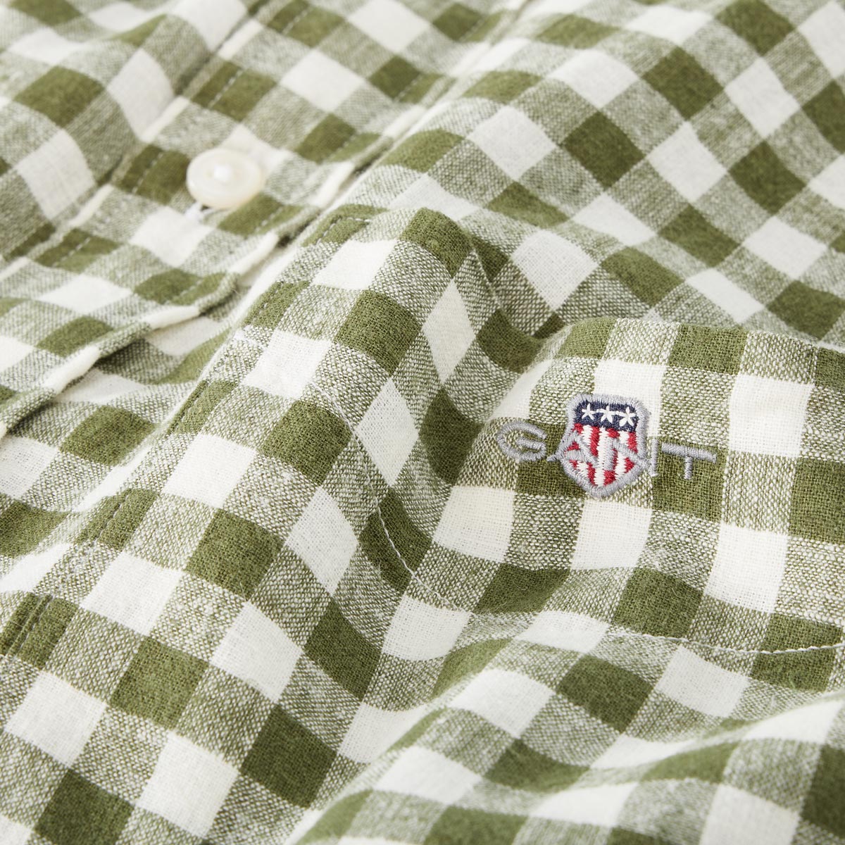 Gant Freizeithemd mit Leinen grün