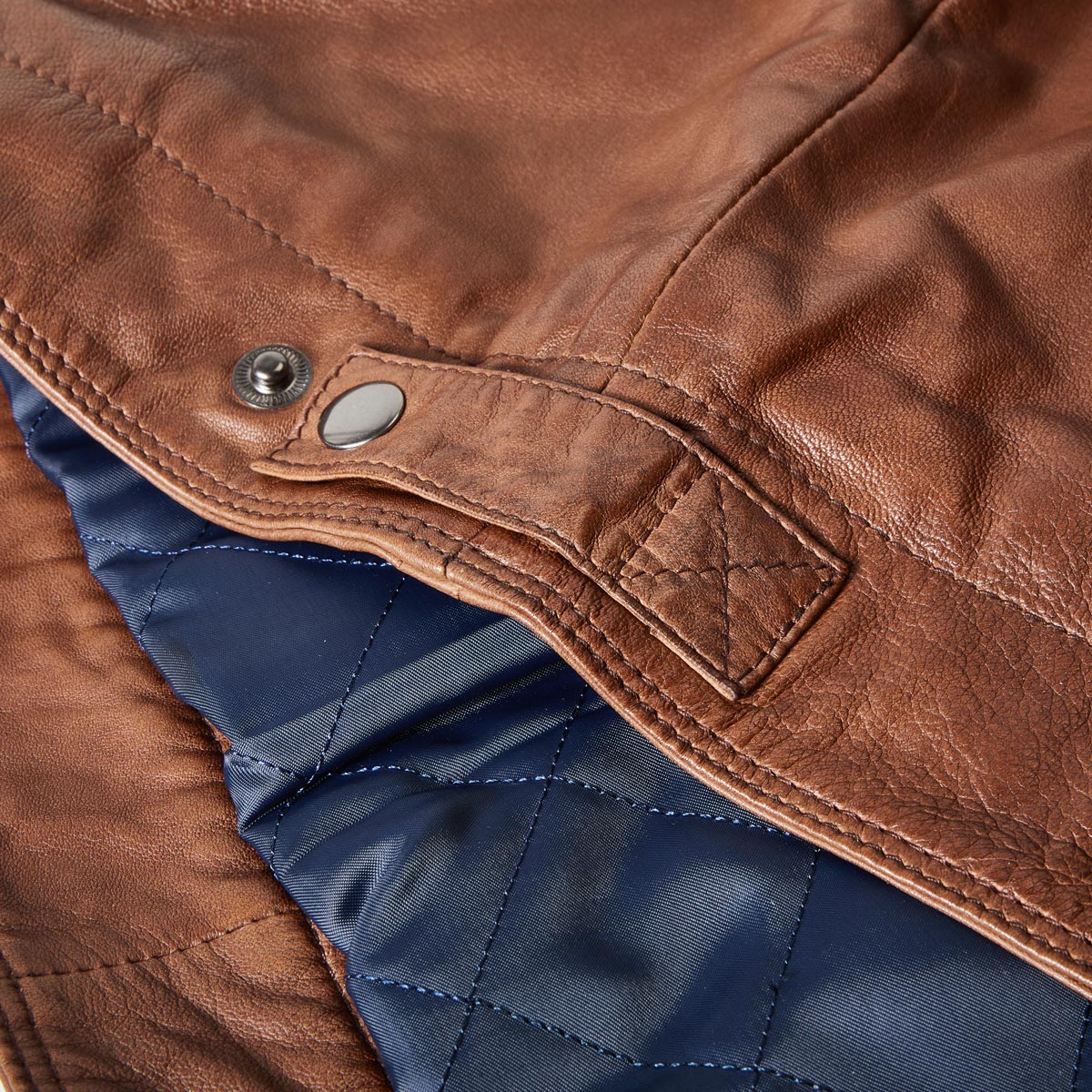North Lederjacke aus Lammleder cognac