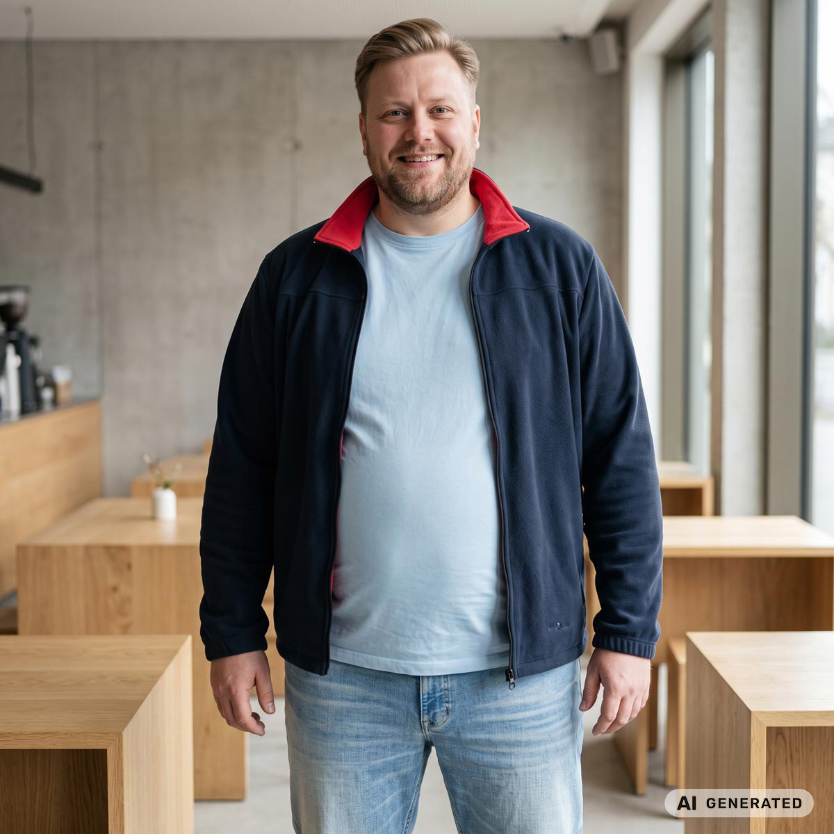 Blue Wave Leichte Microfleecejacke, wind- und wasserabweisend marine