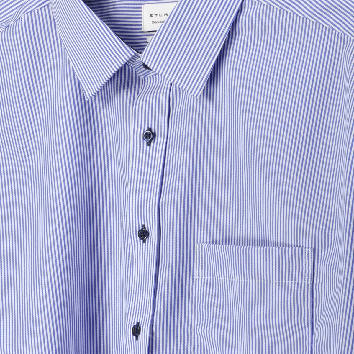 ETERNA Businesshemd aus Biobaumwolle, langarm, bügelfrei blau/weiß ETERNA Businesshemd aus Biobaumwolle, langarm, bügelfrei blau/weiß