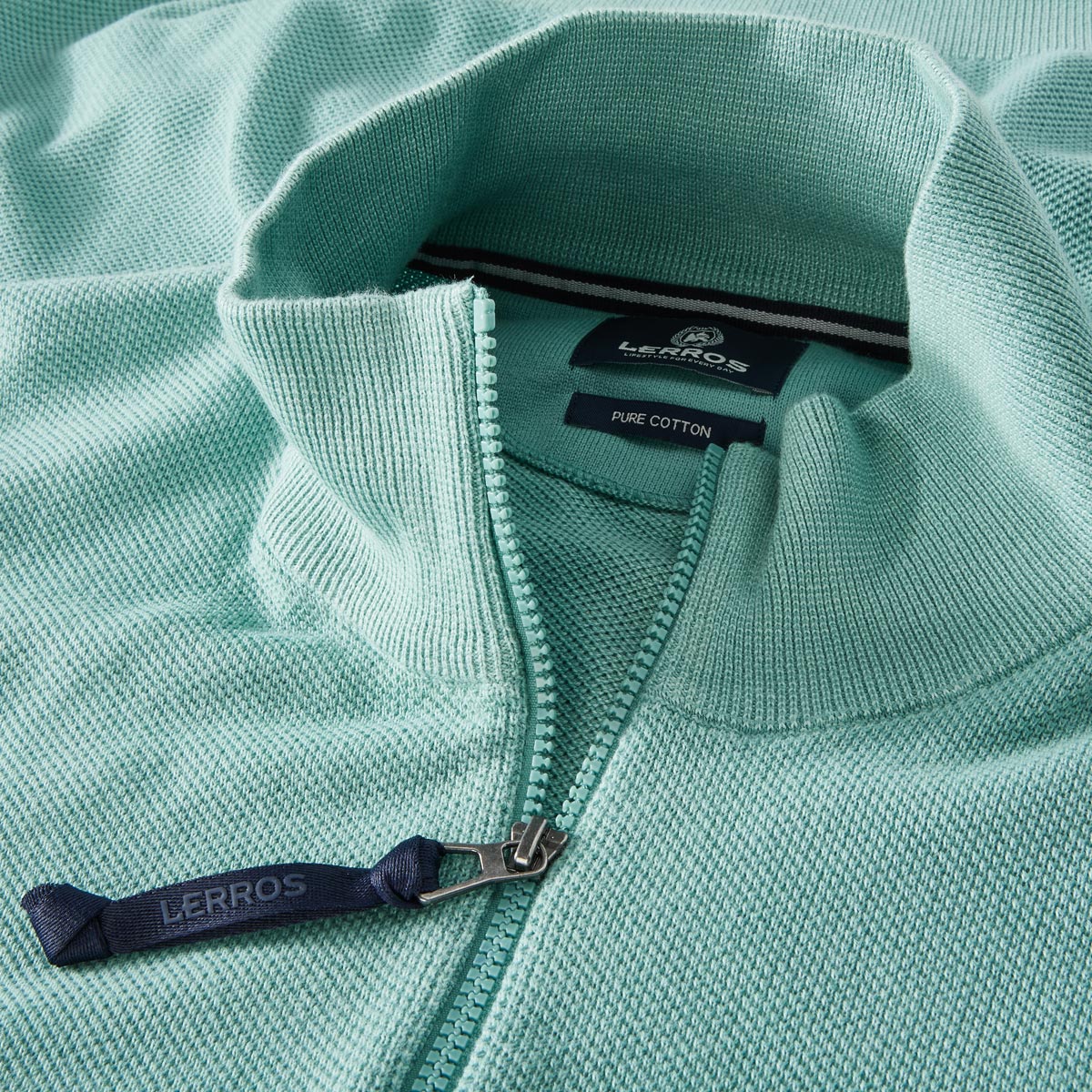 Lerros Strickpullover aus Baumwolle türkis