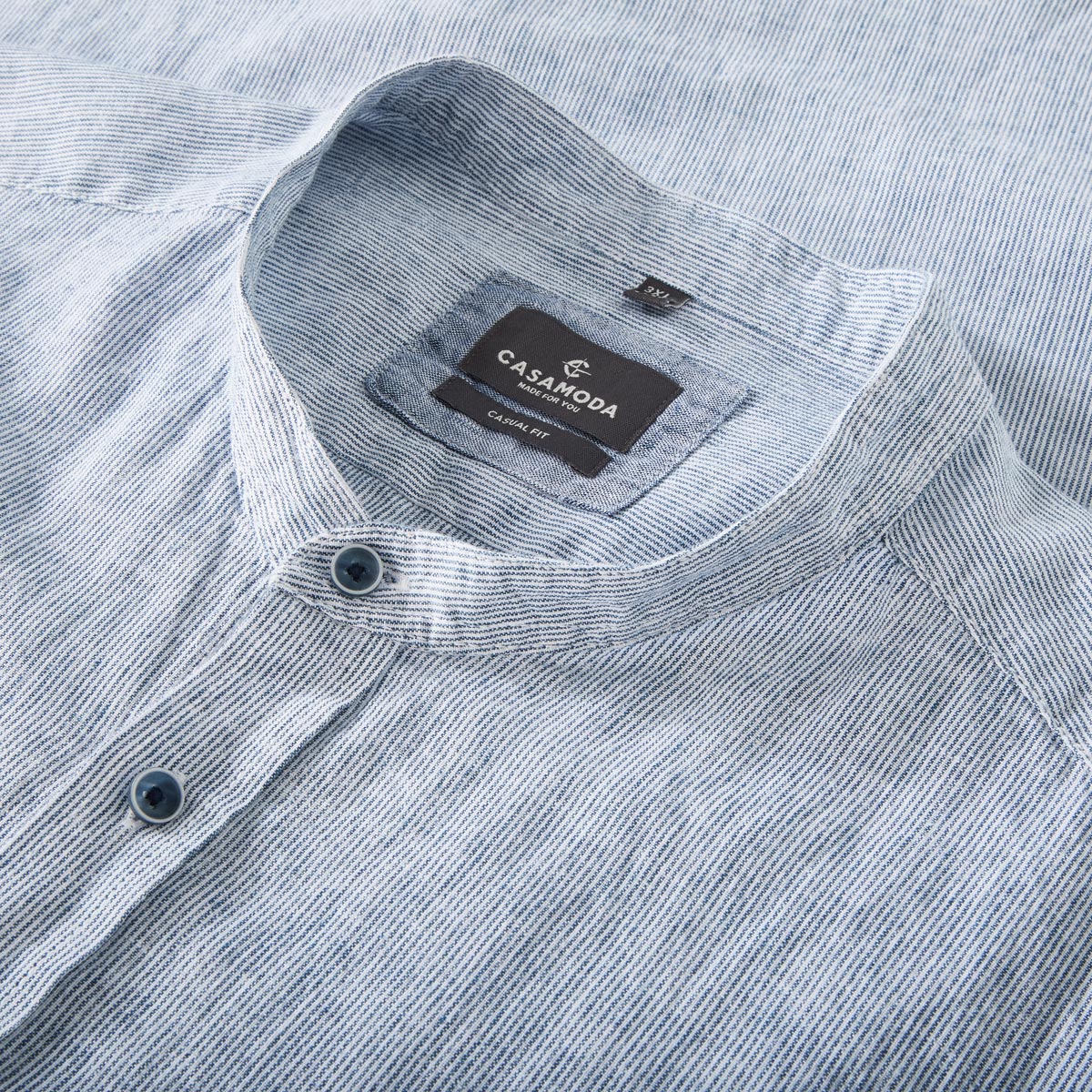 CASA MODA Freizeithemd mit Leinen blau