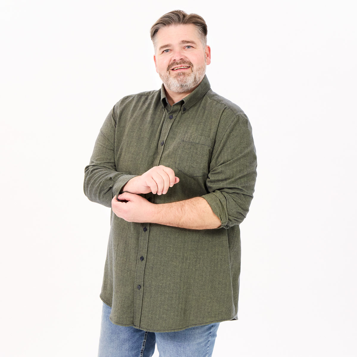 Pfundskerl Freizeithemd aus Baumwoll-Flanell grün