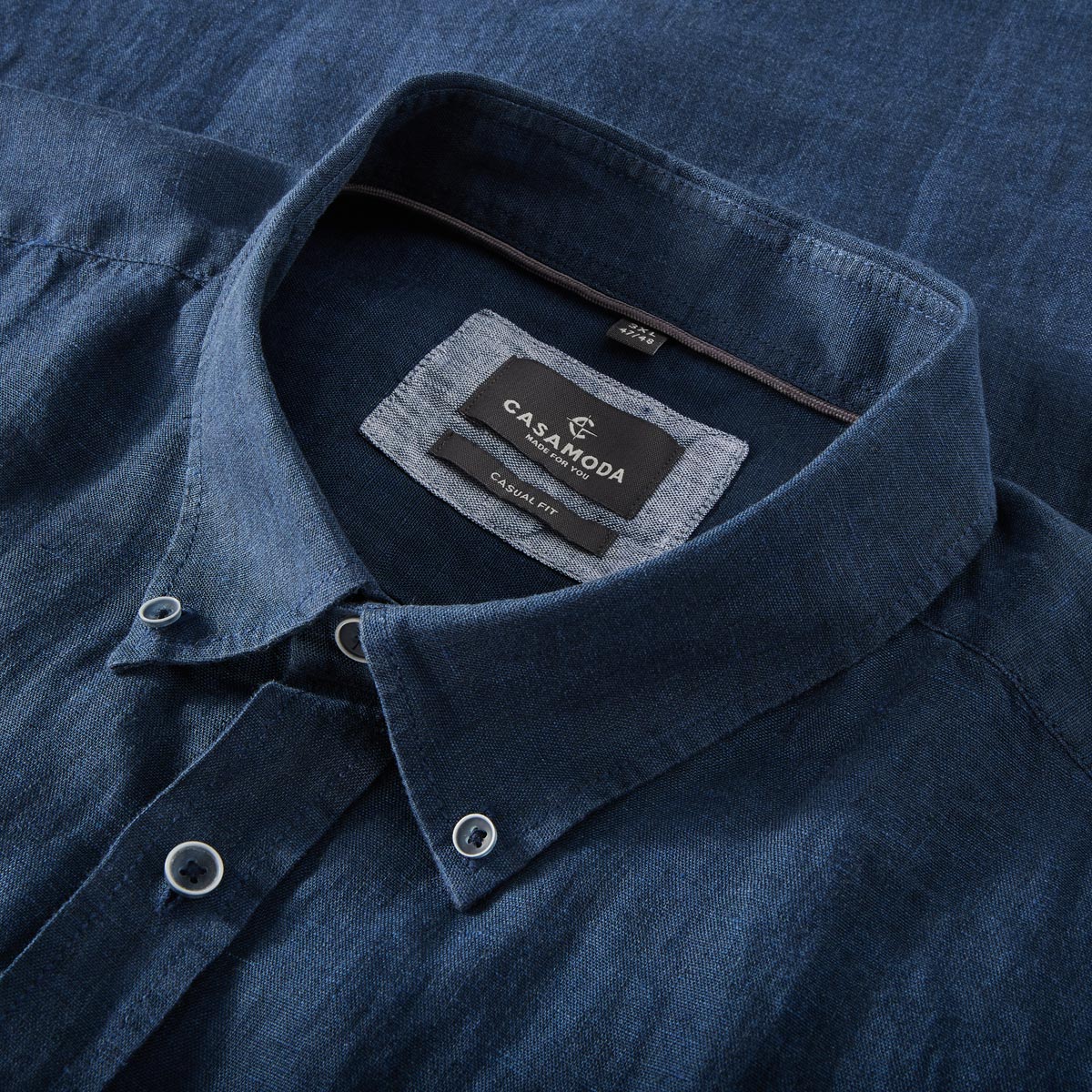 CASA MODA Freizeithemd aus Leinen blau