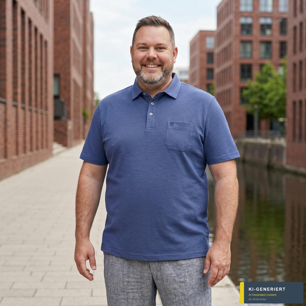Hajo Poloshirt "Soft Knit", hautsympathisch blau