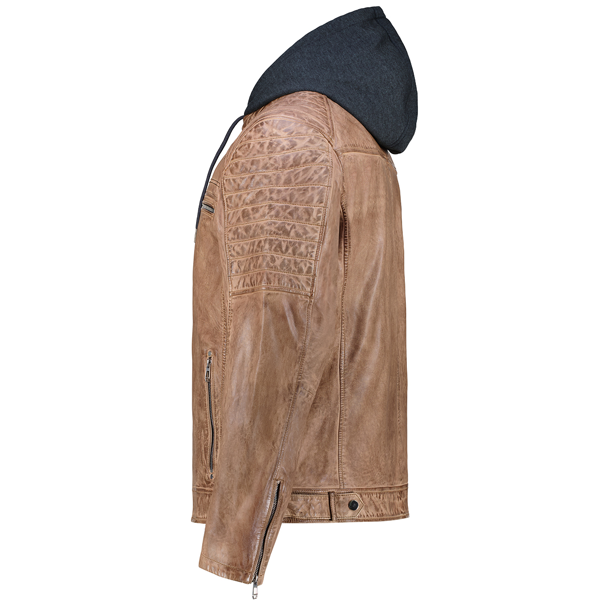 Maddox Lederjacke im Biker-Stil Farbe hellbraun Größe: 64 günstig online kaufen