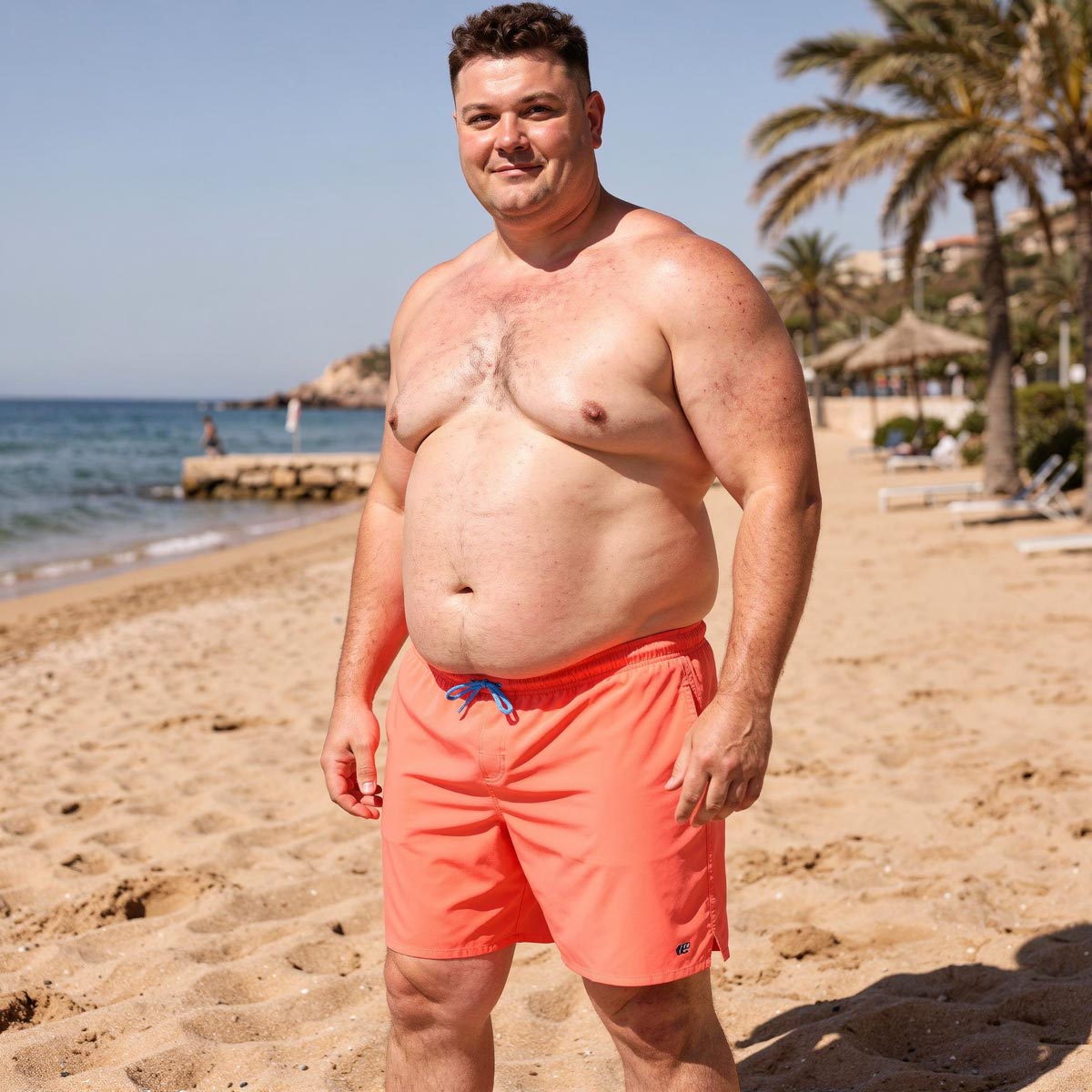 Pfundskerl Elastische Badeshorts für optimale Beweglichkeit  rot