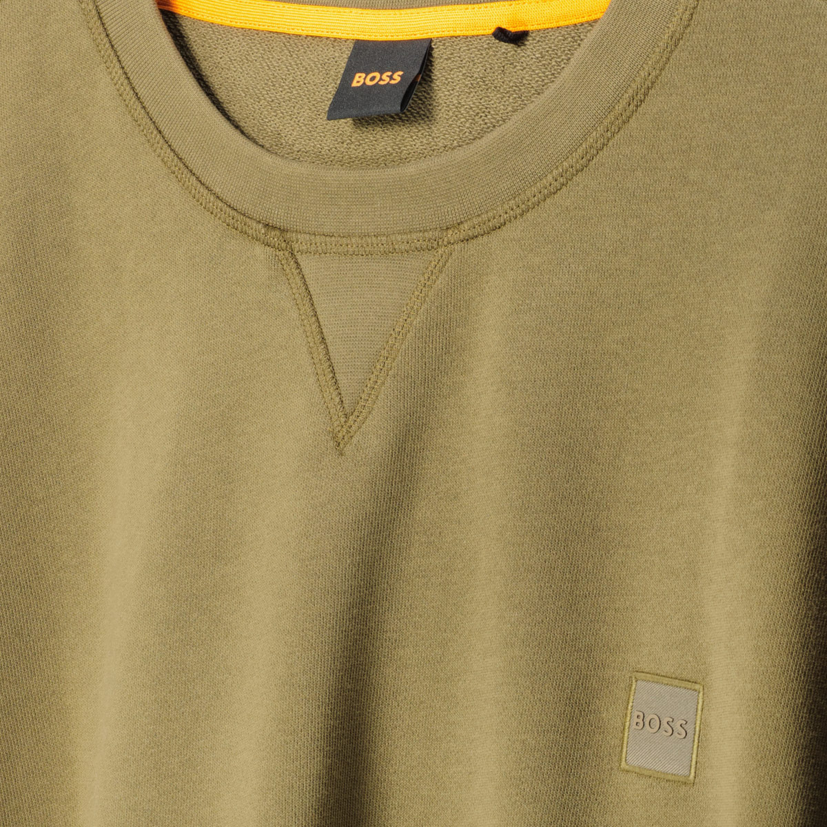 BOSS Sweatshirt aus Biobaumwolle oliv