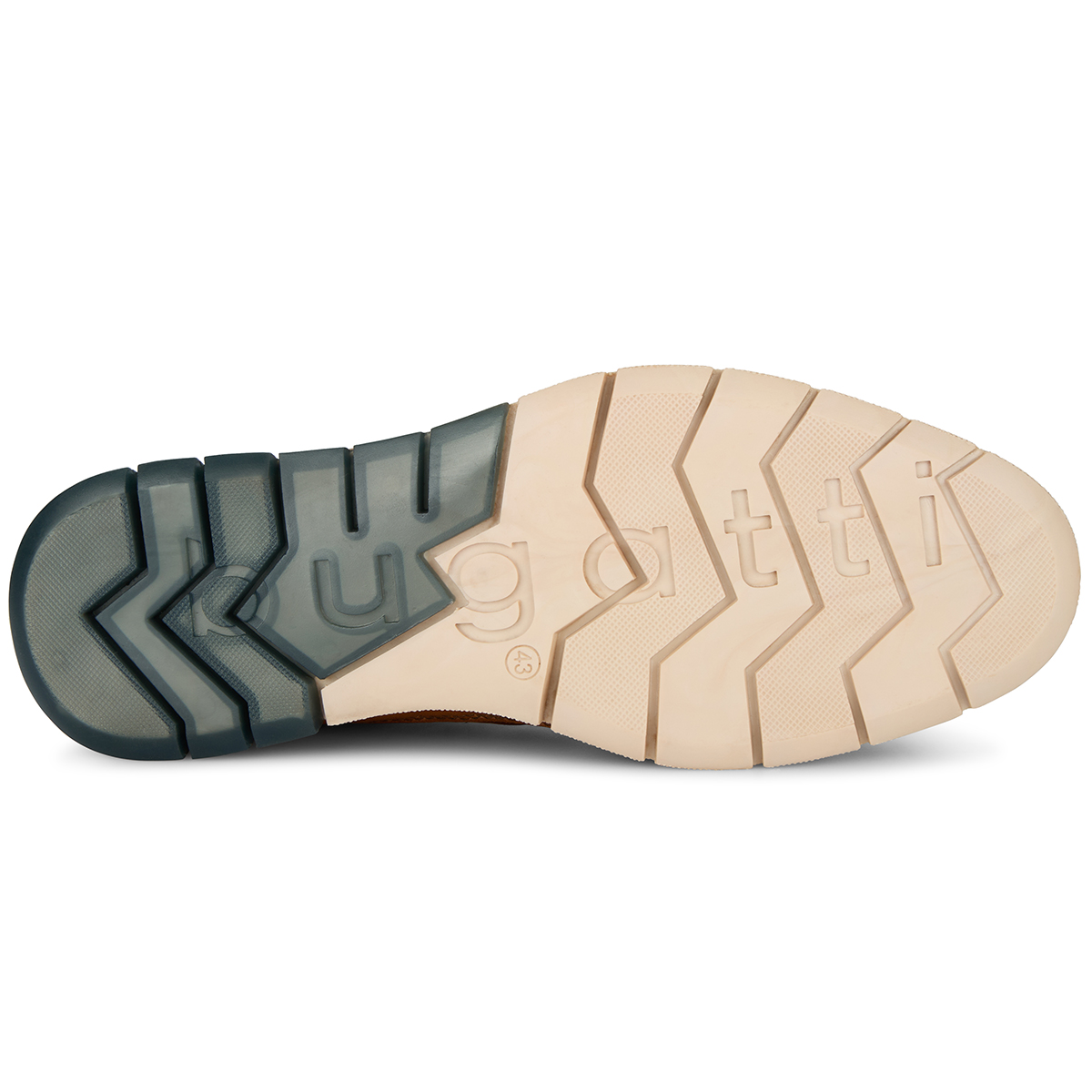 bugatti Schnürschuh mit elastischen Schnürsenkeln cognac