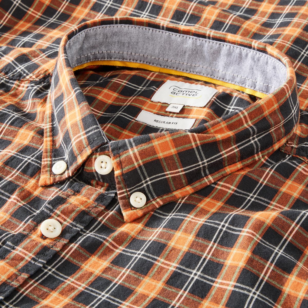 camel active Kariertes Freizeithemd orange