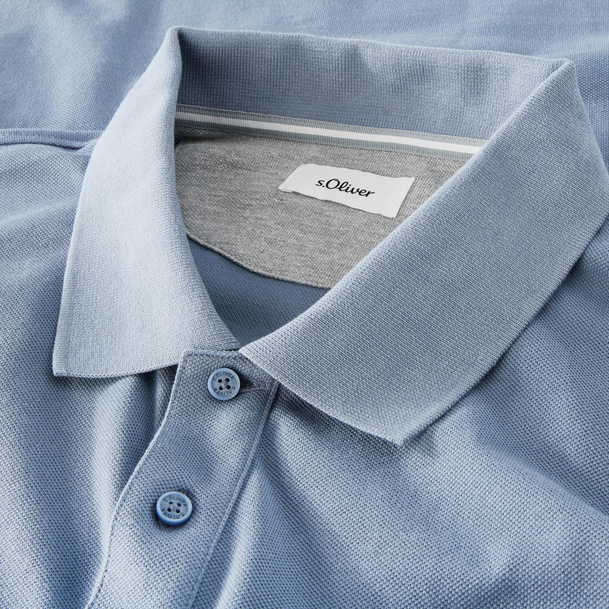 s.Oliver Basic-Poloshirt graublau