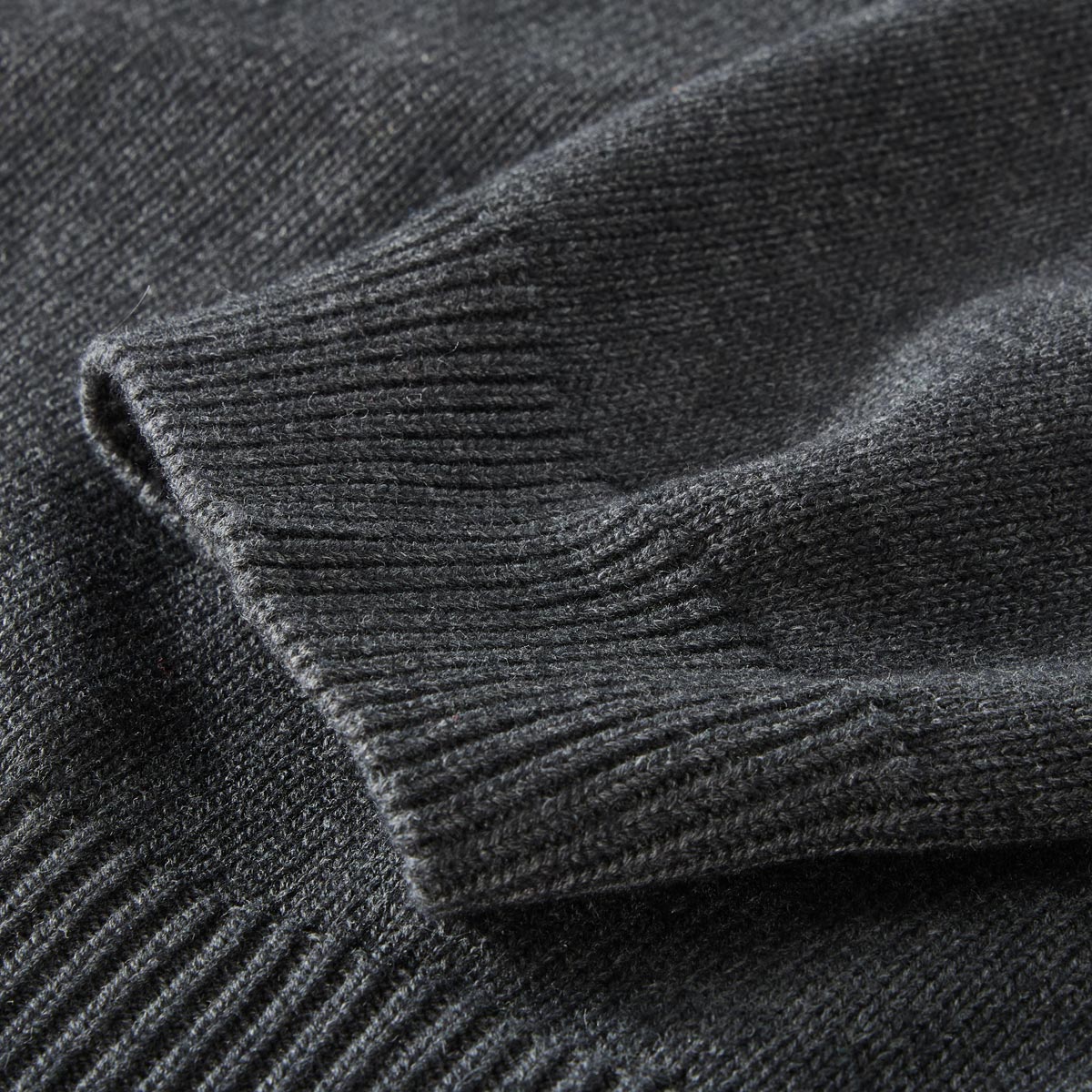 RAGMAN Rundhalspullover aus Baumwolle anthrazit