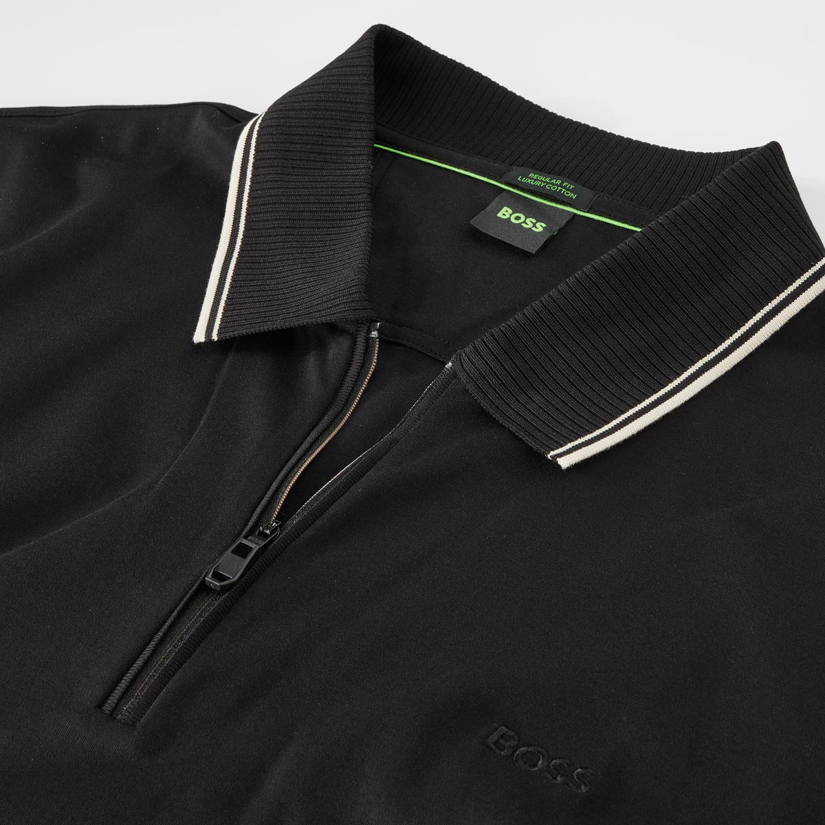 BOSS Langarm-Poloshirt schwarz
