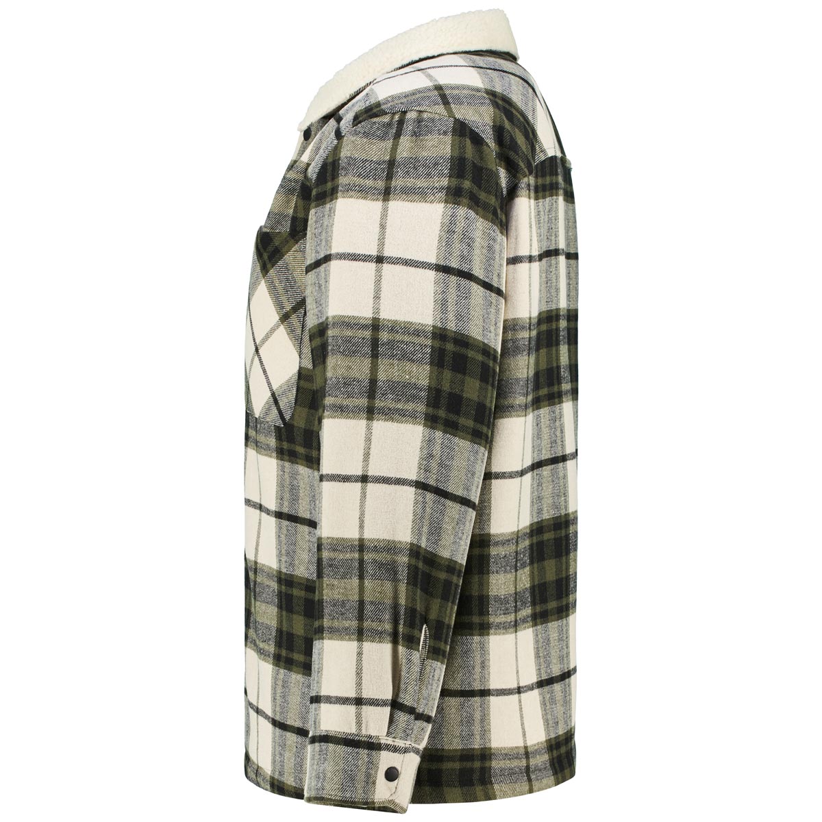 Jack&Jones Karierte Hemdjacke mit Teddyfutter oliv