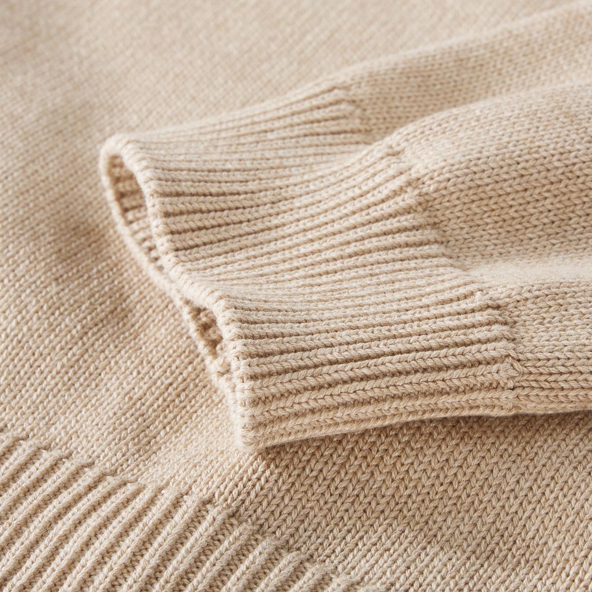 RAGMAN Rundhalspullover aus Baumwolle beige