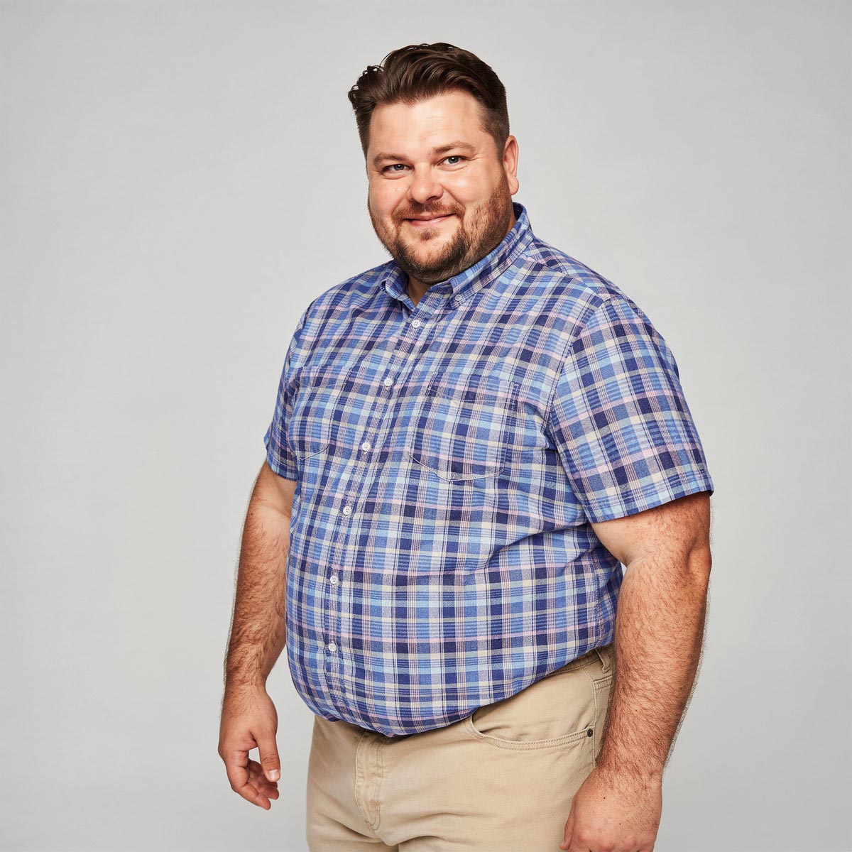 Pfundskerl Freizeithemd mit Leinen royalblau