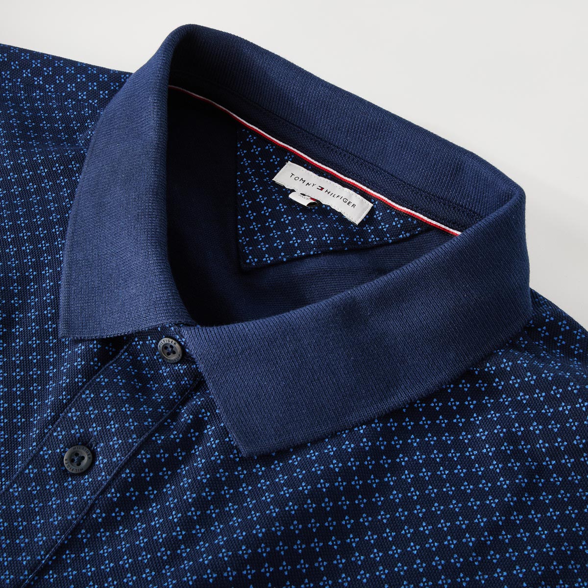 Tommy Hilfiger Poloshirt mit Allover-Muster dunkelblau