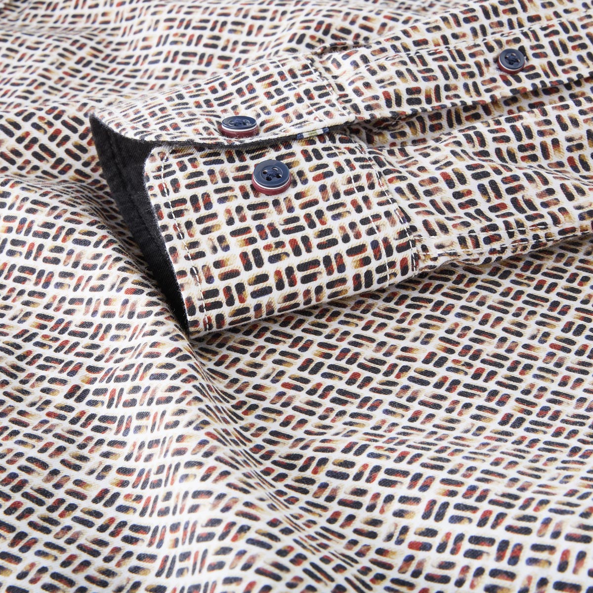 CASA MODA Freizeithemd mit Allover-Muster braun