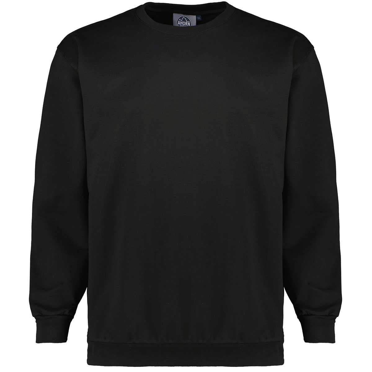 Ahorn Basic Sweatshirt aus Baumwolle schwarz Ahorn Basic Sweatshirt aus Baumwolle schwarz