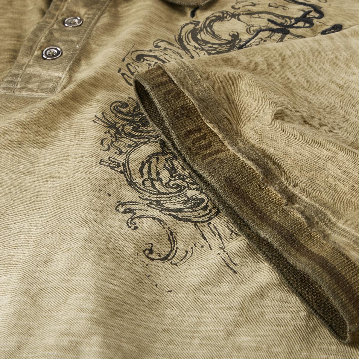 Pfundskerl Poloshirt mit Label-Print oliv