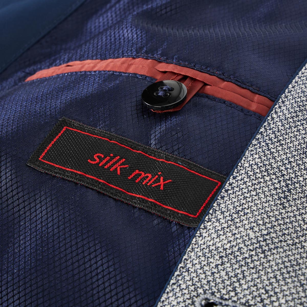 Weis Trachtensakko "Füssen" mit Leinen blau