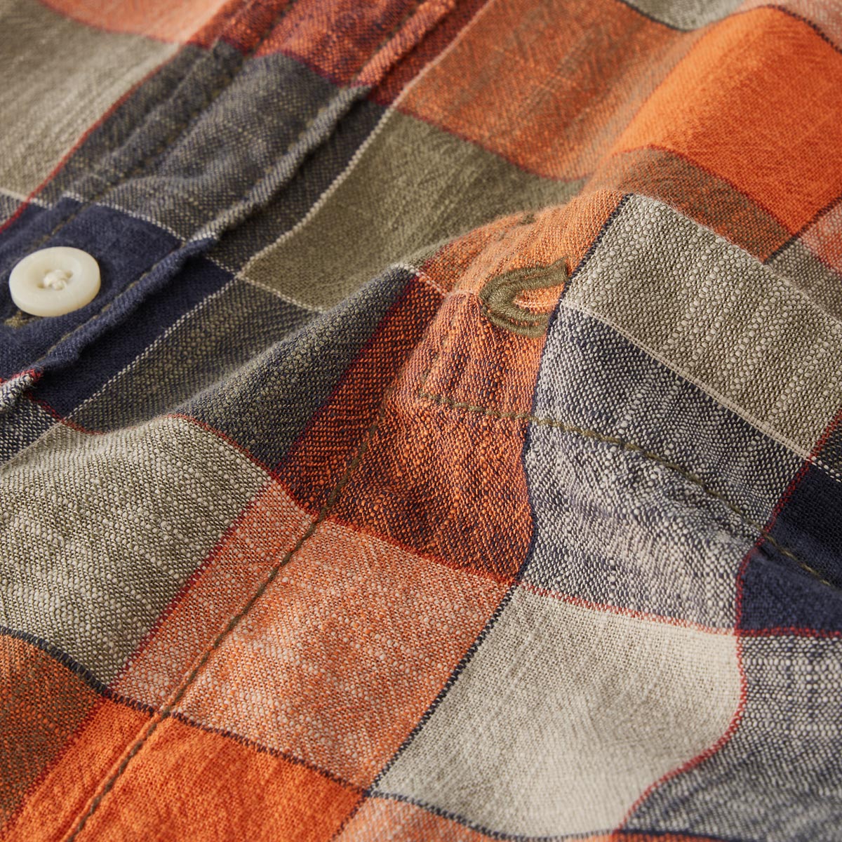 camel active Freizeithemd mit Karomuster orange