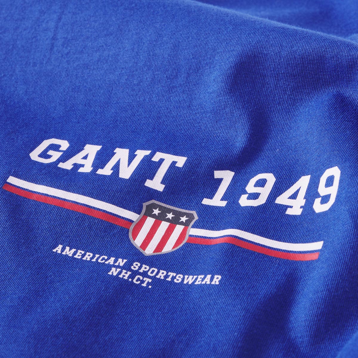 Gant T-Shirt mit Label-Print blau