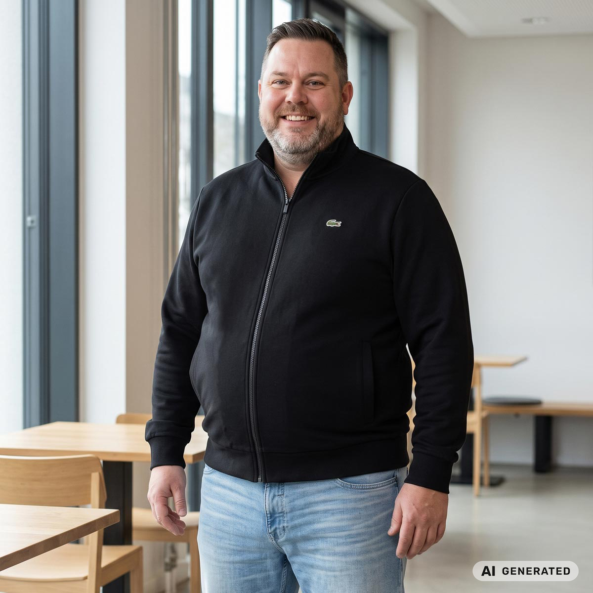 LACOSTE Sweatjacke mit Biobaumwolle schwarz