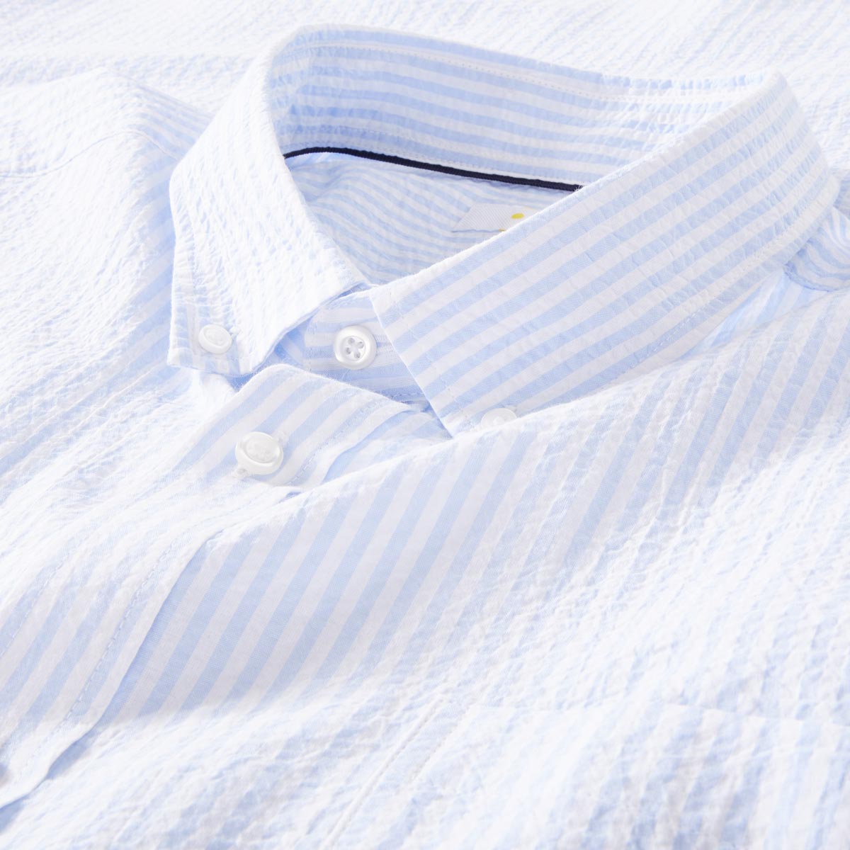 Pfundskerl Freizeithemd in Seersucker-Qualität hellblau