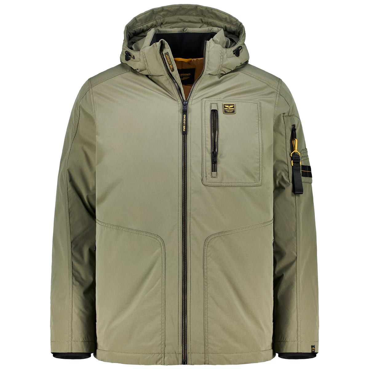 Mittellange Jacke mit abnehmbarer Kapuze