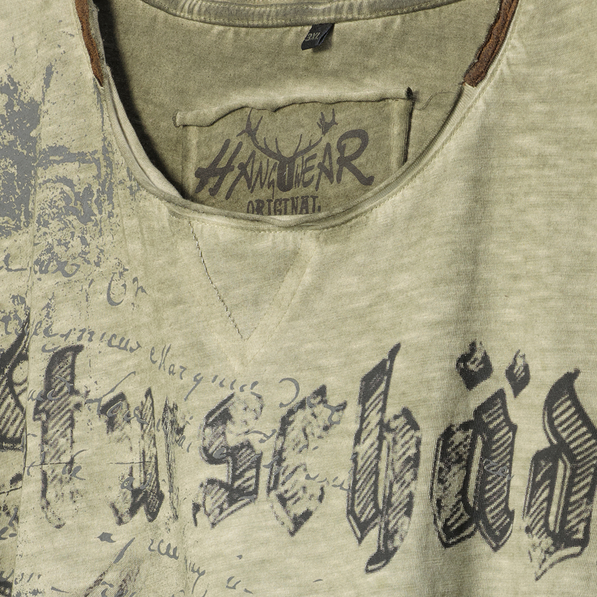 HangOwear T-Shirt mit Print "Sturschädl" oliv