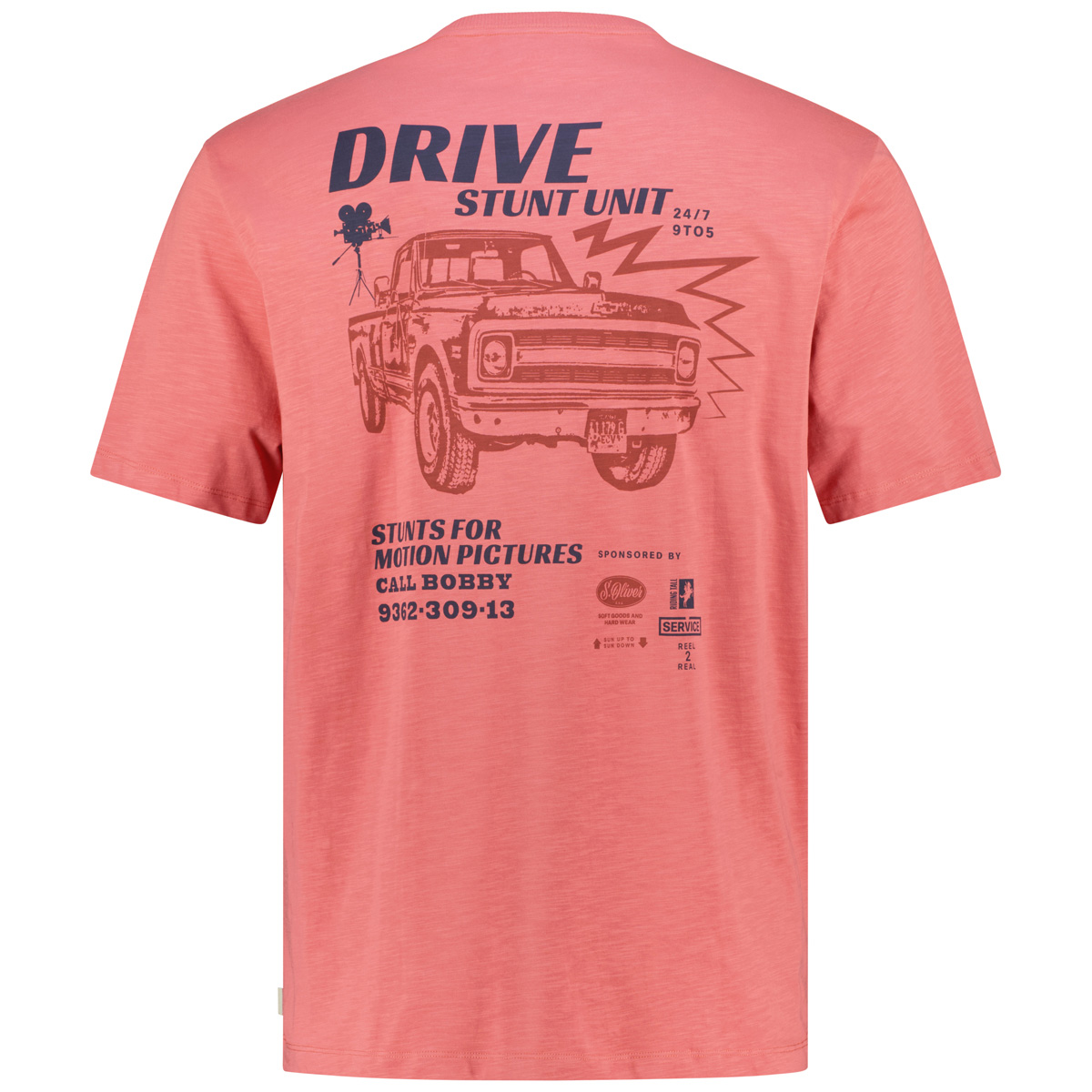 s.Oliver T-Shirt mit Print auf Vorder-und Rückseite hellrot