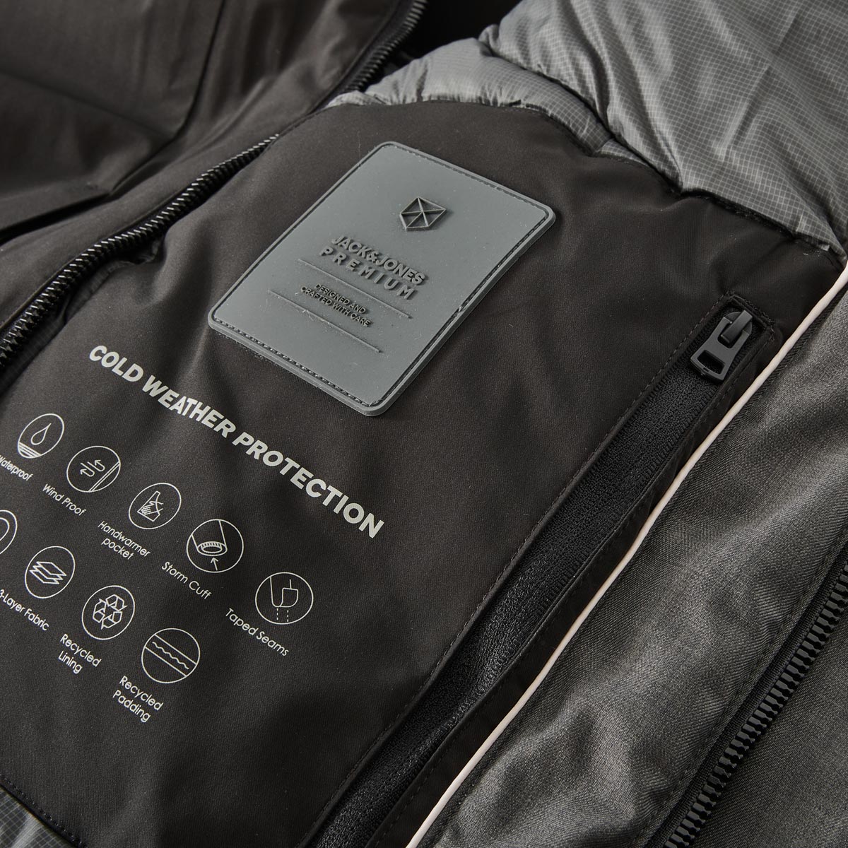 Jack&Jones Parka, wind- und wasserdicht schwarz