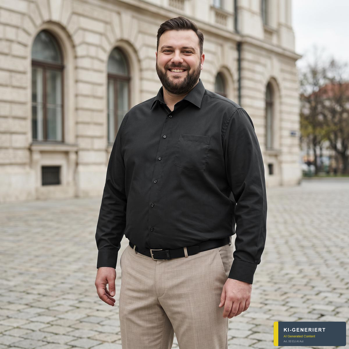 VENTI Businesshemd aus Baumwolle schwarz