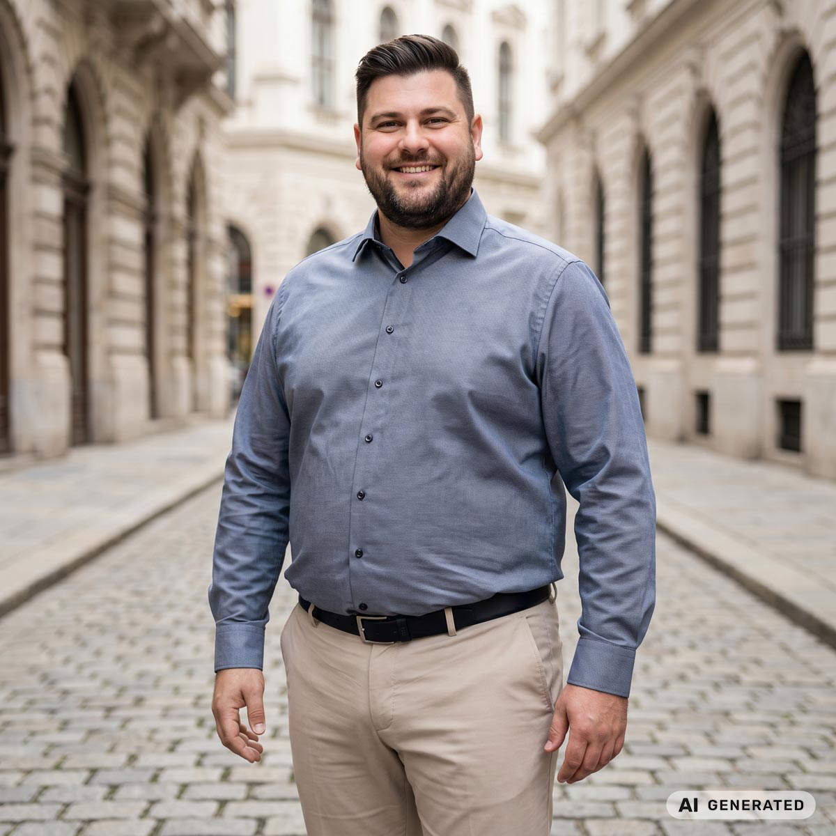 VENTI Businesshemd aus Stretch-Jersey jeansblau