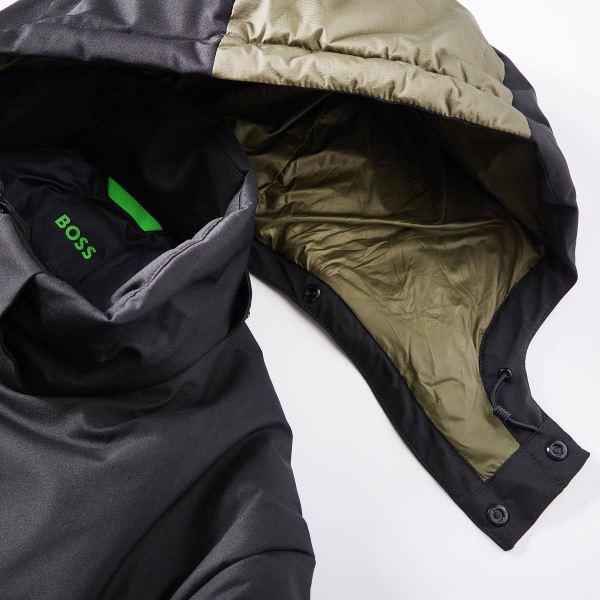BOSS Steppjacke mit Daunen-Feder-Füllung, wasserabweisend grün