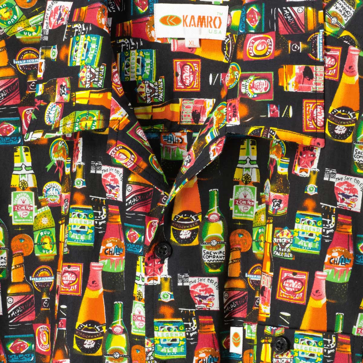 Kamro Freizeithemd mit Allover-Print schwarz