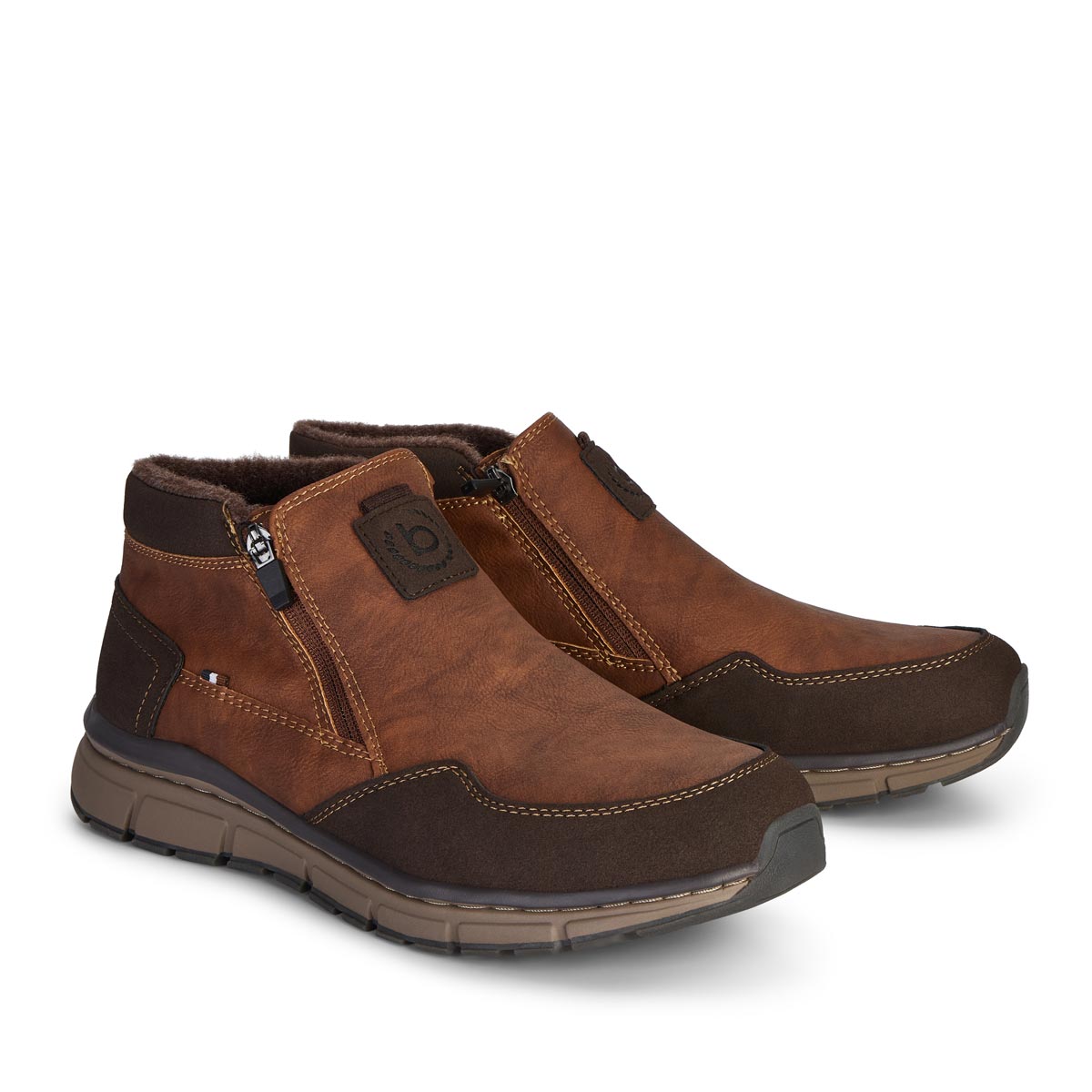 bugatti Freizeitschuh mit Reißverschluss, extraweit braun