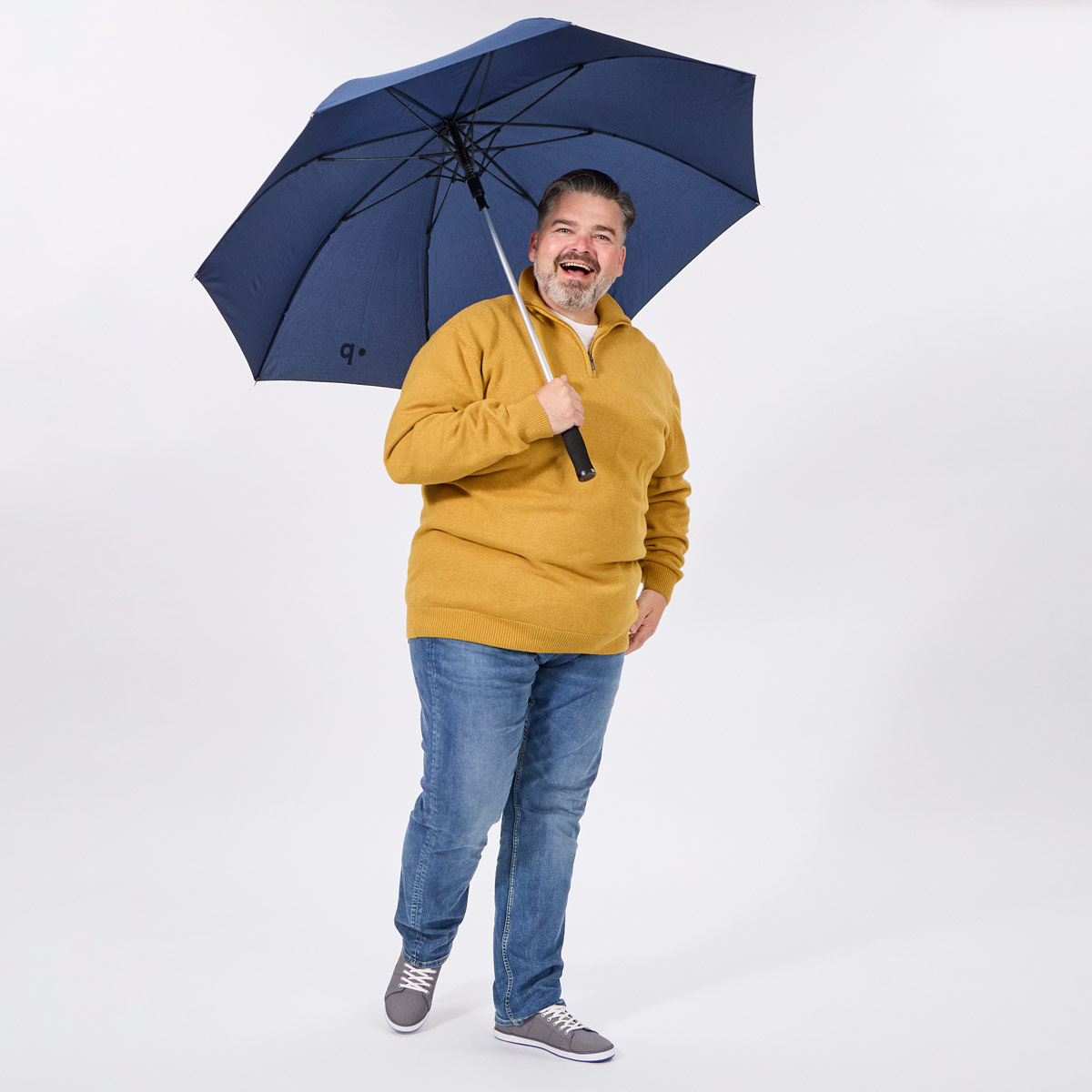 Pfundskerl Stockschirm mit Print, automatisch öffnend blau