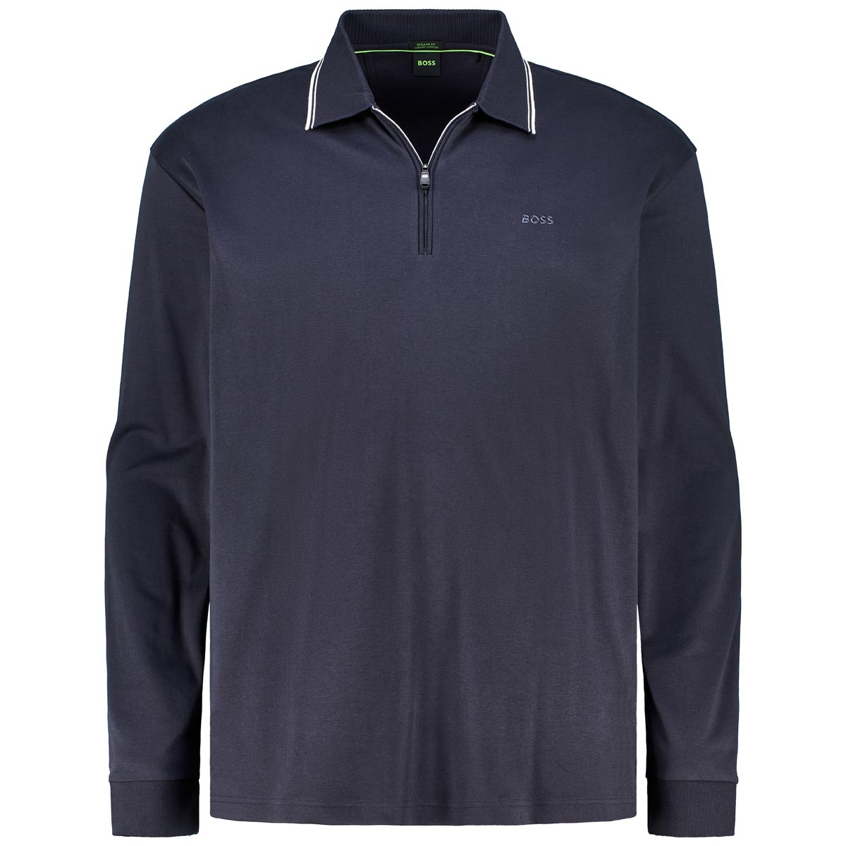 BOSS Langarm-Poloshirt dunkelblau