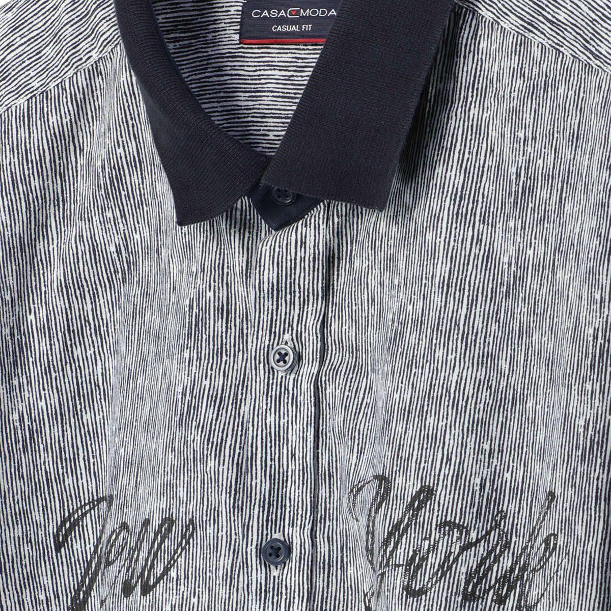 CASA MODA Freizeithemd mit Allover-Muster blau