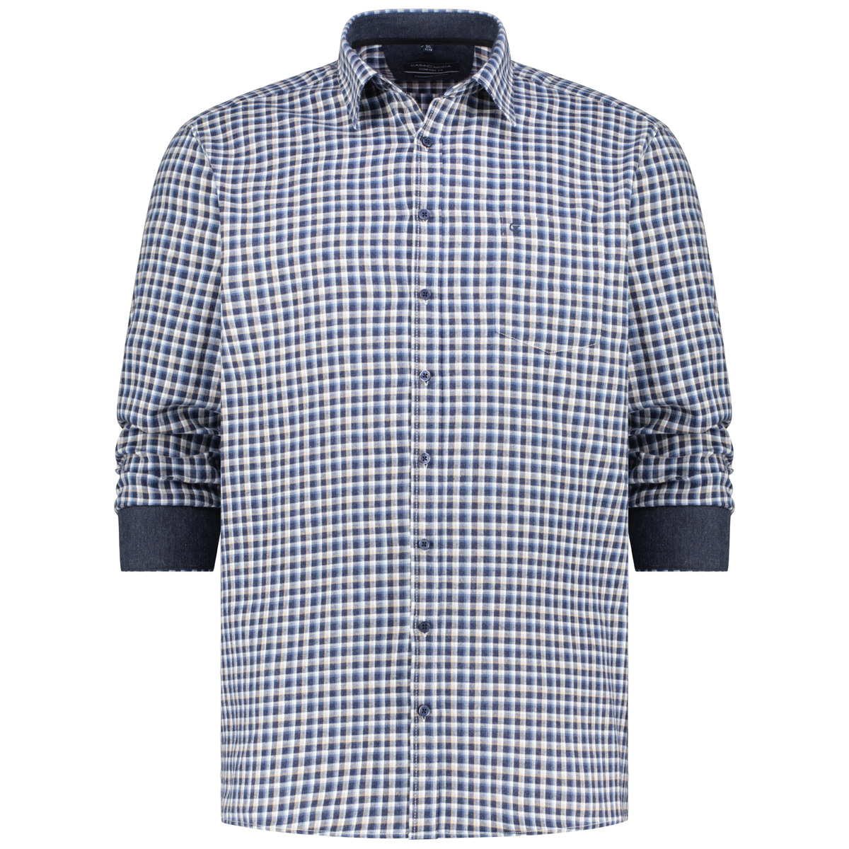 CASA MODA Freizeithemd aus Baumwolle, Cashmere Feeling blau