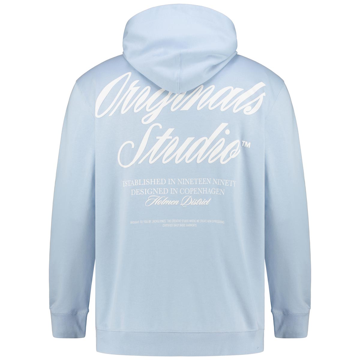 Jack&Jones Hoodie mit Print auf Vorder- und Rückseite hellblau