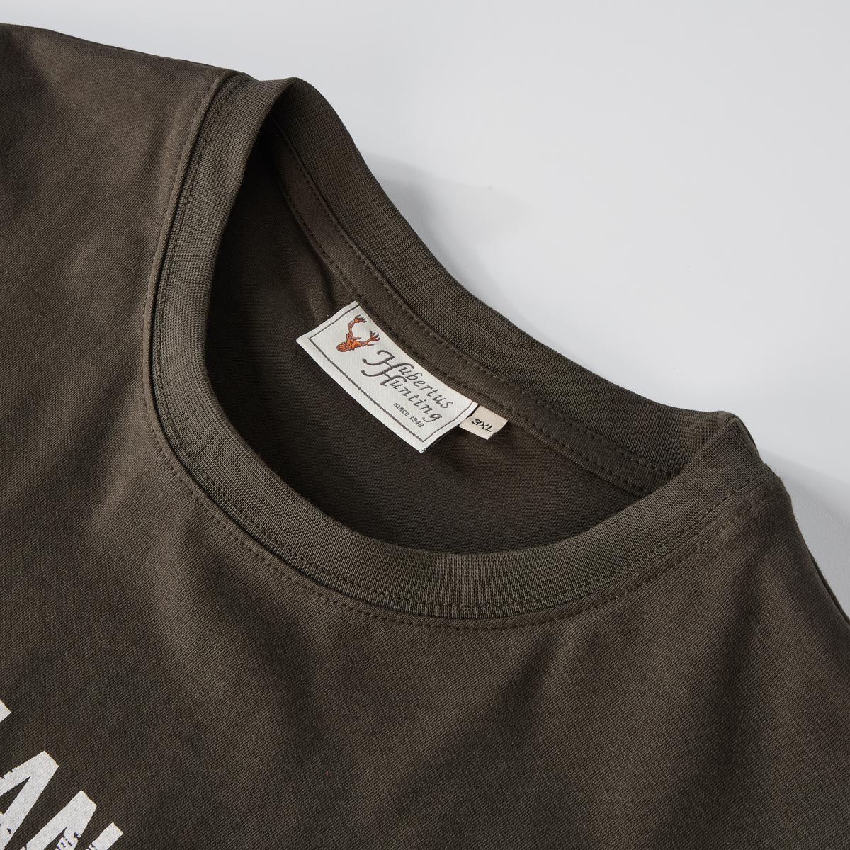Hubertus T-Shirt mit Statement-Print oliv